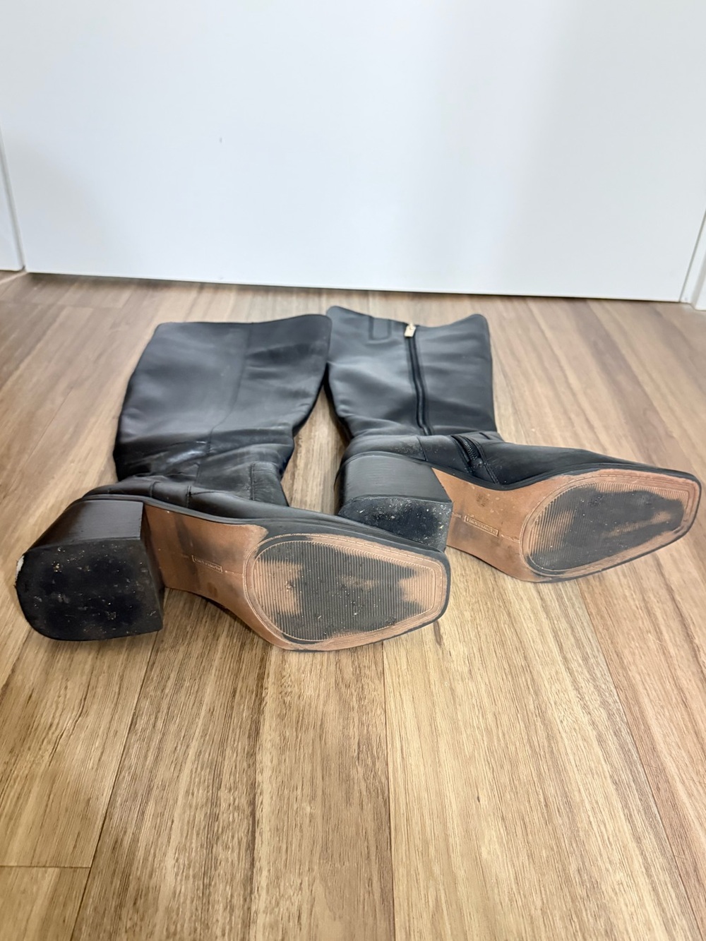 Vince Camuto Black Leather Tall Boots - Picture 5 of 5